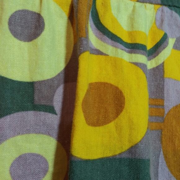 Larry Levine A Line Groovy Geometric Skirt Artsy Linen Size 10 - Picture 8 of 9